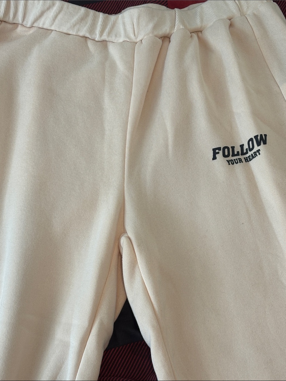 SHEIN CURVE 1 XL Cream "Follow Your Heart" Women’s Sweatpants